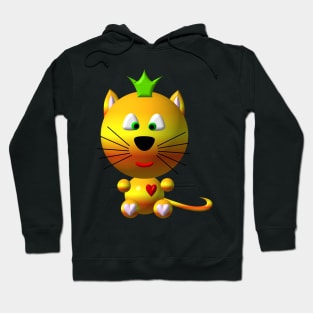 Cute Cat wearing a Crown Hoodie